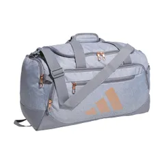 adidas Defender 5.0 ダッフル、丈夫な旅行用ジムスポーツバッグ 男女兼用, ツイルグレー/ローズゴールド, Small (42L), Defender 5.0 ダッフルバッグ、丈夫 [ツイルグレー/ローズゴールド] [Small (42L)]