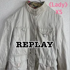 REPLAY ミリタリージャケット XS ベージュ リネン混 ジャケット スタンドカラー ジャケットのサムネイル