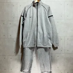 00's NIKE ナイキ セットアップ ジャージ トラックジャケット トップス ジャージパンツ ボトムス 上下セット XXL グレー ロゴ 刺繍 スウッシュ スウォッシュ メンズ SQ-9-11