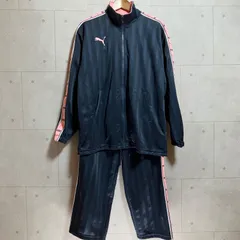希少 廃盤 PUMA プーマ セットアップ ジャージ トラックジャケット トップス ジャージパンツ ボトムス ロゴ Y2K レア S-M ロゴ 刺繍 ストライプ ネイビー ピンク メンズ SQ-9-12