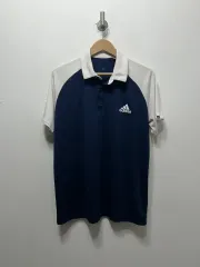 アディダス ネイビー/白 半袖 ポロTシャツ 2XL
