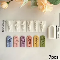 No.489 クレイカッター 7点セット 植物 花 粘土 型抜き 抜き型 ポリマークレイ ピアス