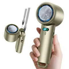 携帯扇風機 超高速暴風 【-25℃瞬間冷却・10000mAh大容量】 ハンディファン 冷却プレート付き 100段階風力調節 手持ち/首掛け/卓上/吊り下げ4way 7枚羽根 強力 USB充電式 手持ち扇風機 24時間持続 90°角度調整 ネックストラップ付きe