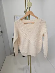 Vネック ケーブルニット 3カラー 택1