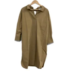 NEMIKA/NEMIKA by Leilian(ネミカ) ワンピース サイズ13+ S レディース美品  - ベージュ×マルチ リボン/Vネック