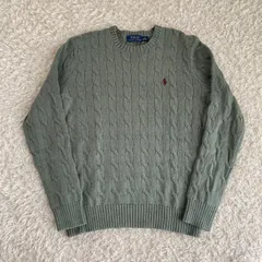 未使用級！POLO RALPH LAUREN　ラルフローレン　ケーブルニット　ポニー　刺繍ロゴ　現行　サイズM