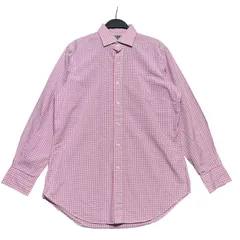 90年代 Polo by Ralph Lauren ポロラルフローレン チェック柄 長袖シャツ メンズ15 32/33 古着 REGENT CLASSIC FIT ボタンダウンシャツ 100%コットン ピンク×ネイビー×ホワイト【長袖シャツ】/ IA188
