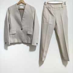 プラステ セットアップ ノーカラー ジャケット リネン混パンツ スーツ