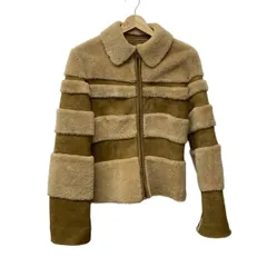 Sybilla(シビラ) ブルゾン サイズM レディース - ベージュ×ブラウン 長袖/ムートン/LUXURY SPORTWEAR/ボーダー/冬のサムネイル