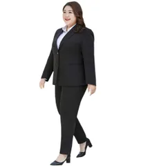 新品 [ＮＯＭＳＯＣＲ] レディース スーツ セット ズボン レジャー ジャケット 大きいサイズ スリム OL オフィススーツ 事務服 洗える 春 夏 秋 パンツ セットアップ 上下 2点セット 通勤 結婚式 面接 卒業式 ビジネススーツ (ブラック 3XL
