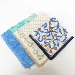 FENDI フェンディ スカーフ CELINE セリーヌ  AIGNER アイグナー 大判ハンカチ スカーフ ３枚セット 希少 ヴィンテージ チェーン ベルト柄