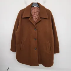 レディース77サイズ ウール オーバーサイズ ハーフコート