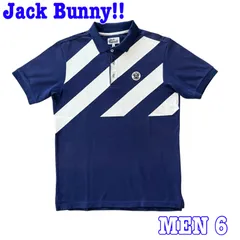 Jack Bunny!! ジャックバニー 半袖  ロゴワッペン 斜めストライプ柄 ポロシャツ 6