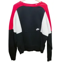 NIKE ナイキ スウェット トレーナー M ラグラン 切替デザイン 赤 黒 白 レッド ブラック ホワイト ストリート スポーツ アメカジ メンズ レディース ユニセックス 古着