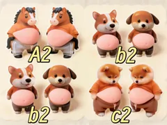 【新品未使用】ぷにぷにお腹 3D立体スクイーズステッカー 2枚セット 柴犬 コーギー 馬 わんちゃん スマホ 手帳デコ 癒しグッズ ストレス解消