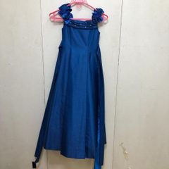 送料無料 子供ドレス 130cm ブルー 発表会 結婚式 ピアノ演奏 48302 