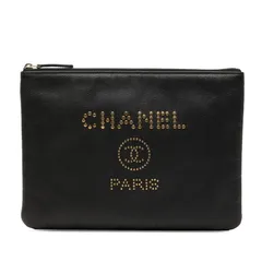 シャネル スタッズ ココマーク ブラック キャビアスキン レディース CHANEL【1-0257232】