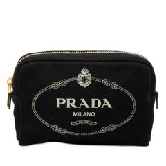 ◇PRADA プラダ CANAPA デニム ショルダー カメラ バッグ ポーチ青