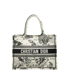 ディオール ブックトート ミディアム ゾディアック エンブロイダリー 50MA1221 ホワイト ブラック キャンバス レディース Dior【1-0261096】
