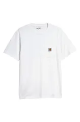 カーハート メンズ トップス Tシャツ ロゴ Carhartt Work In Progress Logo PocketShirt White ホワイト