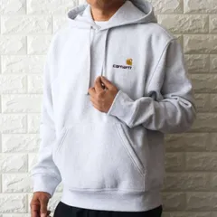 【並行輸入品】カーハート フーディ パーカー メンズ ライトグレー carhartt WIP アメリカン スクリプト I028279