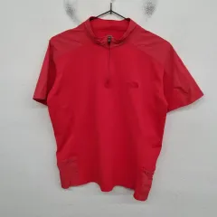 レディース55 size ザノースフェイス ハーフジップ 登山ウェア 半袖Tシャツ