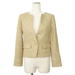 ニューヨーカー NEWYORKER ジャケット テーラード ノーカラー ツイード 7 ベージュ系