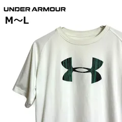 UNDER ARMOUR アンダーアーマー 半袖 Tシャツ ホワイト 白 ビッグロゴ グリーン ラグランスリーブ ポリエステル100% スポーツ トレーニング メンズ【M～L】2601035AP