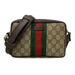 GUCCI(グッチ) ショルダーバッグ GGプラス・GGスプリーム/シェリー(ウェブ) 162910 ダークブラウン×レッド×マルチ レザー