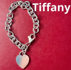 【美品 】ティファニー TIFFANY★リターントゥ★ハートタグ ブレスレット 17.5cm シルバー SV925 バングル レディースブレスレット ハートモチーフ