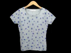 エムケークランプリュス ミッシェルクラン MK KLEIN+ セーター ニット 総柄 ラメ 半袖 ウール アンゴラ 38 青