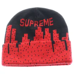 SUPREME (シュプリーム) 21SS New York Beanie ニューヨーク ビーニー アクリルニットキャップ レッド/ブラック