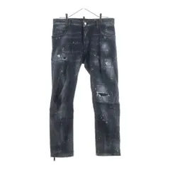DSQUARED2 (ディースクエアード) 21AW Tidy Biker Jean ペイント加工 ダメージ加工 スキニーデニムパンツ グレー S71LB0971 S30357