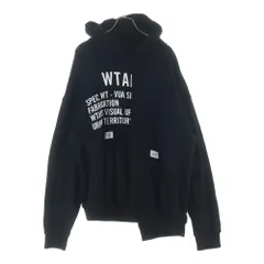 WTAPS (ダブルタップス) 21SS RAGS HOODED ラグス カンガルーポケット アシンメトリー プルオーバースウェットパーカー ブラック 211ATDT-CSM39