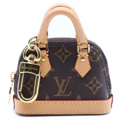 LOUIS VUITTON (ルイヴィトン) モノグラム バッグチャーム ミニバッグ 小物入れ ブラウン ミクロ アルマ レザー×PVC M00995 ゴールド金具