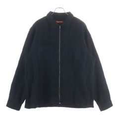 SUPREME (シュプリーム) 24AW Boucle Zip Up Shirt ブークレ ジップ アップ 長袖シャツ ブラック