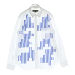 COMME des GARCONS HOMME DEUX (コムデギャルソン オムドゥ) 24SS AD2023 フロントストライプデザイン 長袖シャツ ホワイト/ブルー DM-B035のサムネイル