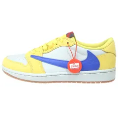NIKE (ナイキ) ×TRAVIS SCOTT WMNS AIR JORDAN 1 RETRO LOW OG CANARY トラヴィススコット ウィメンズ エアジョーダン1 ローカットスニーカー イエロー US10/27cm DZ4137-700