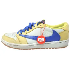 NIKE (ナイキ) ×TRAVIS SCOTT WMNS AIR JORDAN 1 RETRO LOW OG Canary トラヴィススコット ウィメンズ エアジョーダン1 ローカットスニーカー US10/27.0cm DZ4137-700