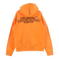CHROME HEARTS クロムハーツ 18SS ×OFF WHITE HD PLVR V ×オフホワイト ロゴプリント プルオーバーパーカー フーディ オレンジ CHROME HEARTS (クロムハーツ) 18SS ×OFF WHITE HD PLVR V OFF WHITE