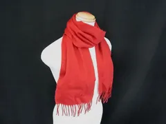 ■美品■ FURLA フルラ フリンジ マフラー ストール ショール 防寒具 レディース レッド系 DJ9244
