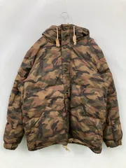 CAMP7 キャンプセブン ダウンジャケット/コート MEDIUM ブラウン カモフラージュ柄 ミドル丈 フードあり フードなし ジップアップ ボタン留め