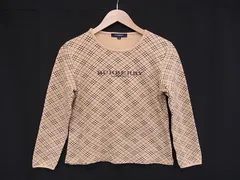 ■美品■ BURBERRY バーバリー コットン95％×ポリウレタン5％ チェック柄 長袖 トップス 表記サイズ M 洋服 ベージュ系 DM1432