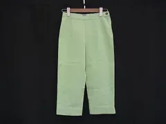 ■美品■ Salvatore Ferragamo フェラガモ コットン94％×エラスタン6% パンツ 長ズボン ボトムス サイズ38 ライトグリーン系 DM1472のサムネイル
