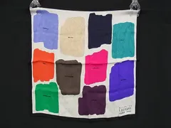 ■美品■ LEONARD レオナール シルク100% 総柄 スカーフ ハンカチーフ レディース アイボリー系×マルチカラー DM1529