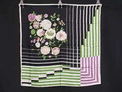 ChristianDior クリスチャンディオール フラワー 花柄 スカーフ ポケットチーフ レディース ブラック系×マルチカラー DM1768