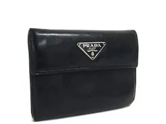 PRADA プラダ サフィアーノレザー 三つ折り 財布 ウォレット 小銭入れ 札入れ カード入れ メンズ レディース ブラック系 DM2032