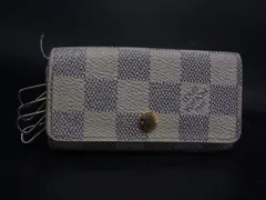 LOUIS VUITTON ルイヴィトン N60020 ダミエアズール ミュルティクレ4 4連 キーケース 鍵入れ メンズ レディース アイボリー系 DM0625