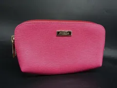 ■美品■ FURLA フルラ レザー ポーチ メイクポーチ 化粧ポーチ マルチケース  マゼンタピンク系 DM0765