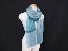 Chloe クロエ テンセル×シルク フリンジ ショール ストール スカーフ レディース ブルーグリーン系 DM2317のサムネイル